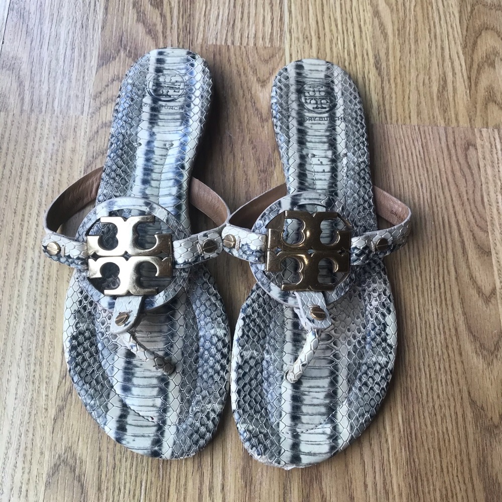 Tory Burch Miller 2 Snake Print Sandals - Picture 2 of 6